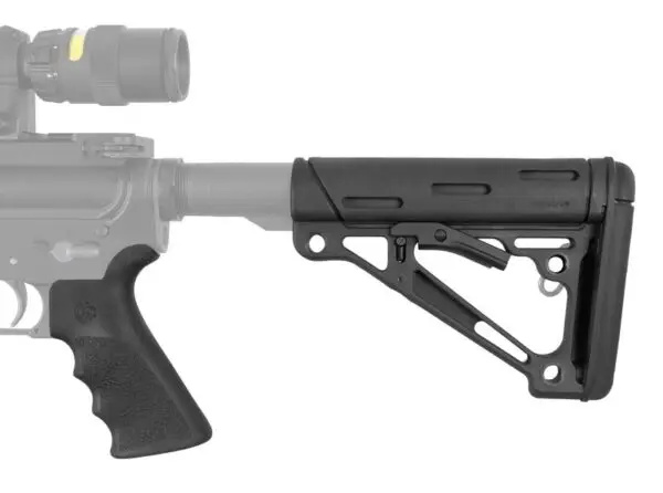 Hogue AR-15/M16 Kit – Finger Groove Beavertail Grip & OverMolded Collapsible Buttstock – Black Rubber – Fits Commercial Buffer Tube - Image 2
