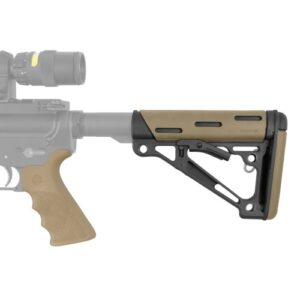 Hogue AR-15/M-16 Kit - Finger Groove Beavertail Grip and OverMolded Collapsible Buttstock - Fits Commercial Buffer Tube - Flat Dark Earth Rubber