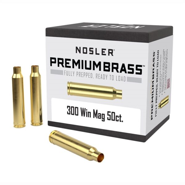 Nosler 300 Winchester Magnum Premium Unprimed Brass Cases (50ct)