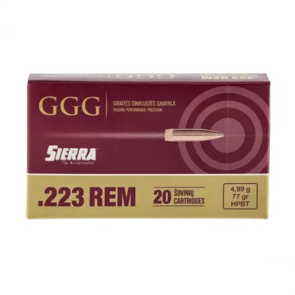 GGG .223 Rem 77gr Sierra MatchKing HPBT Ammo