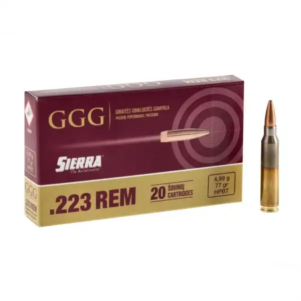 GGG .223 Rem 77gr Sierra MatchKing HPBT Ammo - Image 2
