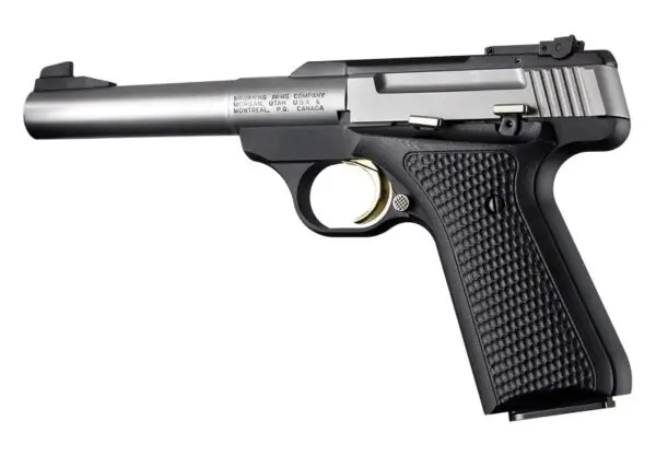 Hogue Piranha G10 Grip for Browning Buck Mark offers a precision fit, aggressive texture, and solid black G10 construction for superior control and durability.