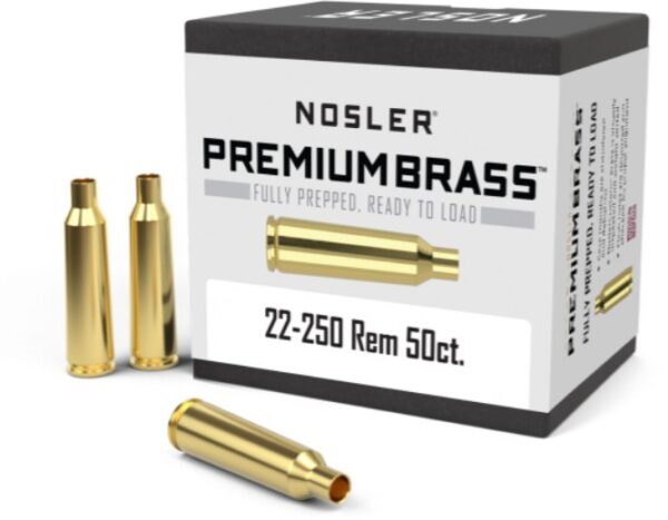 Nosler 22-250 Rem Premium Brass Cases (50 Pack)