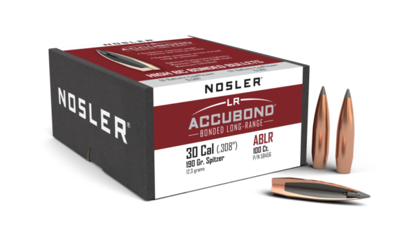 Nosler 30 Cal 190gr AccuBond Long Range Spitzer Point (58456) – 100ct