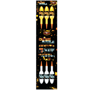 Esco Crown Jewels Rockets Shell Burst Gold Brocade & Silver Strobe 6pce Boxed