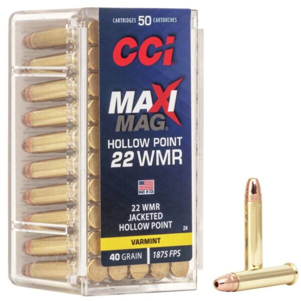 CCI Maxi-Mag 22 WMR 40gr Jacketed Hollow Point Ammo