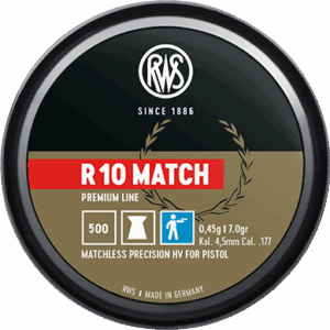 RWS R10 Match .177 / 4.5mm 7.0gr 500 Pellets