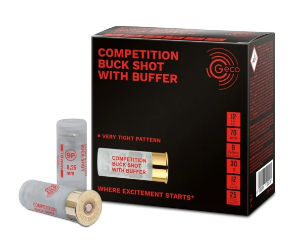 GECO 12G Competition Coated Buckshot 70mm 30g 9– 25 Pack
